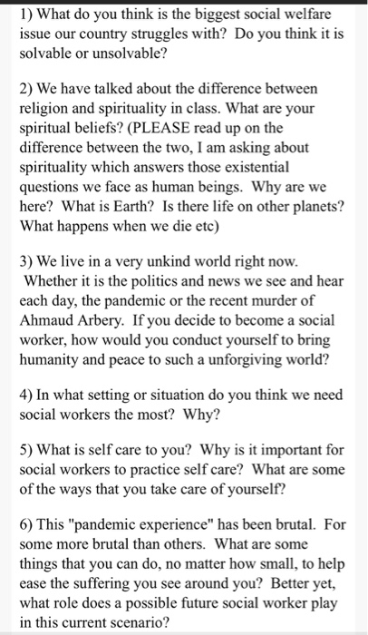 Solved 1 What Do You Think Is The Biggest Social Welfare Chegg Com