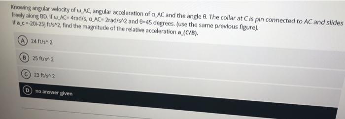 Solved Question 5 3 Points Knowing the angular velocity w | Chegg.com