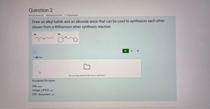 Draw an alkyl halide and an alkoxide anion that can be used to synthesize each ether shown from a Williamson ether synthesis