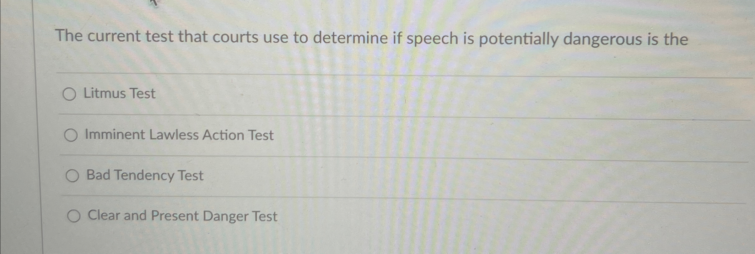 Solved The current test that courts use to determine if | Chegg.com