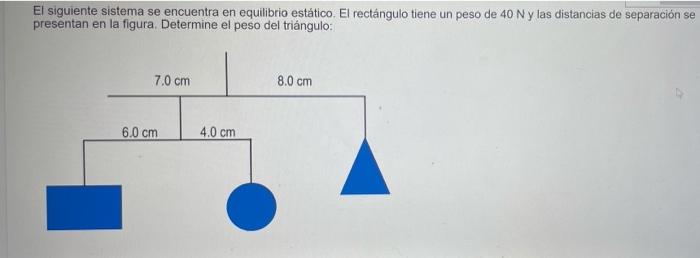 Solved El Siguiente Sistema Se Encuentra En Equilibrio | Chegg.com