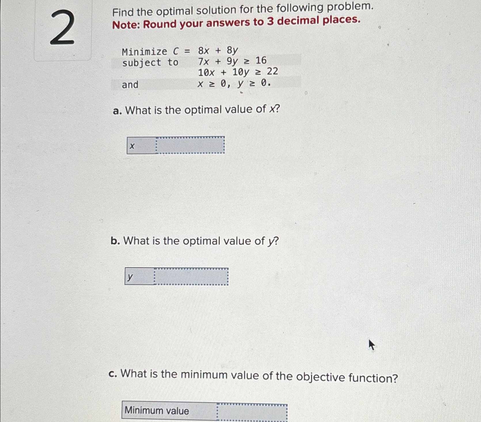Solved Find the optimal solution for the following problem. | Chegg.com