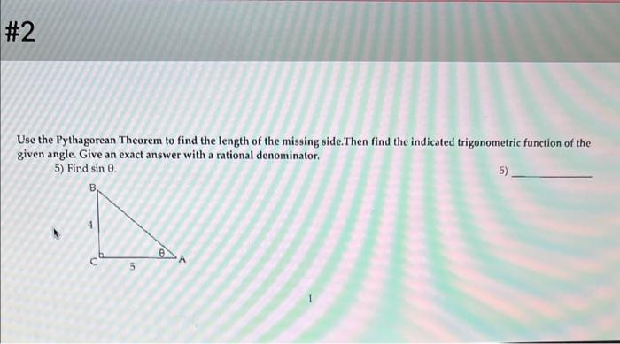 Solved Use the Pythagorean Theorem to find the length of the | Chegg.com