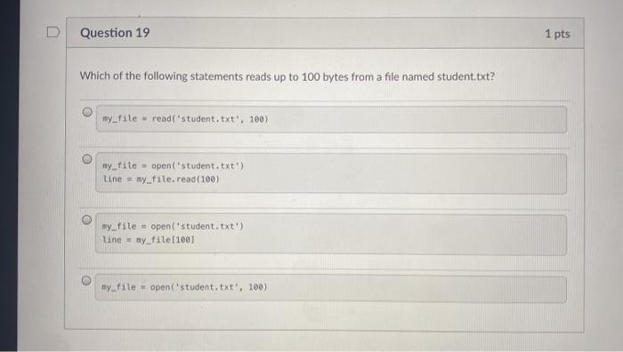 Solved Question 19 1 pts Which of the following statements | Chegg.com