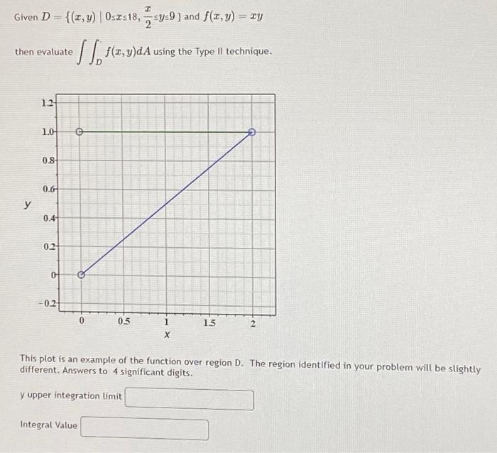 Solved I Given D { Z Y 0≤x≤18 Sys9} And F X Y Xy 2