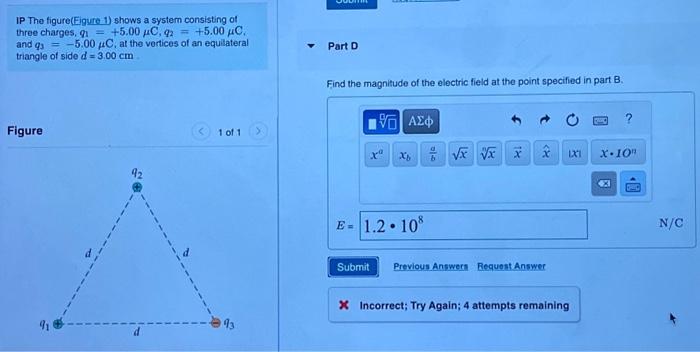 Solved Part B Is- Find The Magnitude Of The Electric Field | Chegg.com