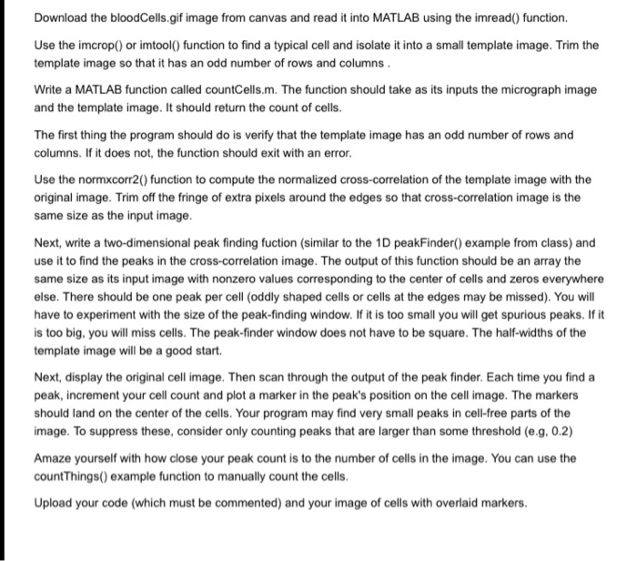 Download the bloodCells.gif image from canvas and | Chegg.com