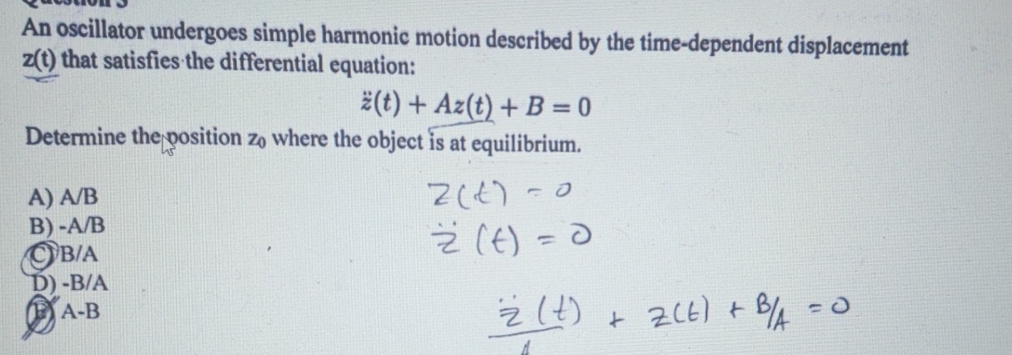 Solved An oscillator undergoes simple harmonic motion | Chegg.com