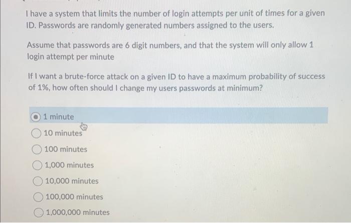Solved I have a system that limits the number of login | Chegg.com
