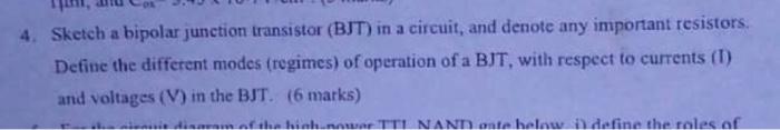 Solved 4. Sketch a bipolar junction transistor (BJT) in a | Chegg.com