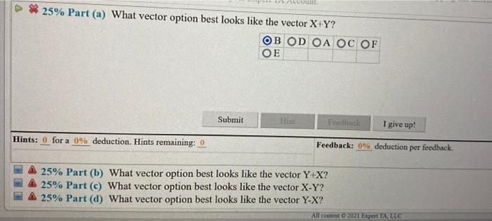 Solved (33%) Problem 1: The vectors X and Y are shown below | Chegg.com