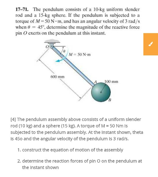 Solved Show The Free Body Diagram And Kinetic Diagram Sho Chegg Com