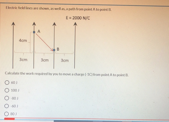 Solved Electric field lines are shown, as well as, a path | Chegg.com