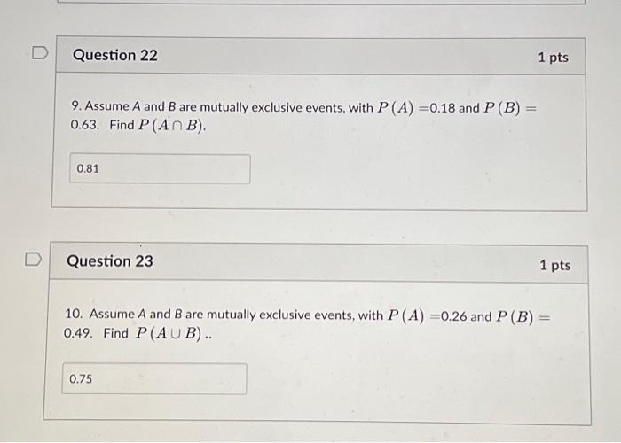 Solved 9. Assume A And B Are Mutually Exclusive Events, With | Chegg.com