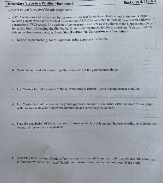 Solved Elementary Statistics Written Homework Sections 4.1 | Chegg.com