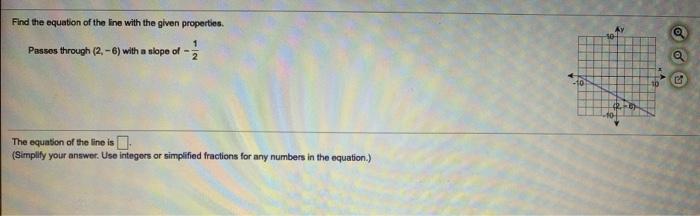 Solved Find the equation of the line with the given | Chegg.com