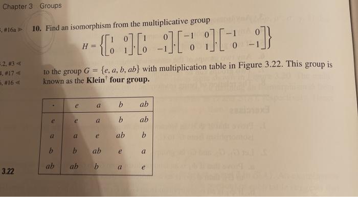 Solved Chapter 3 Groups #16a 10. Find an isomorphism from | Chegg.com