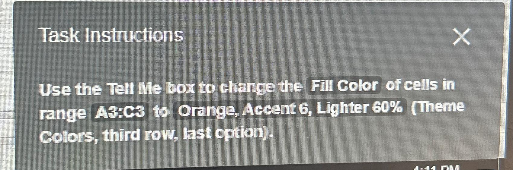 Solved Task InstuctionsUse the Tell Me box to change the