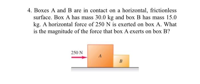 Solved 4. Boxes A and B are in contact on a horizontal, | Chegg.com