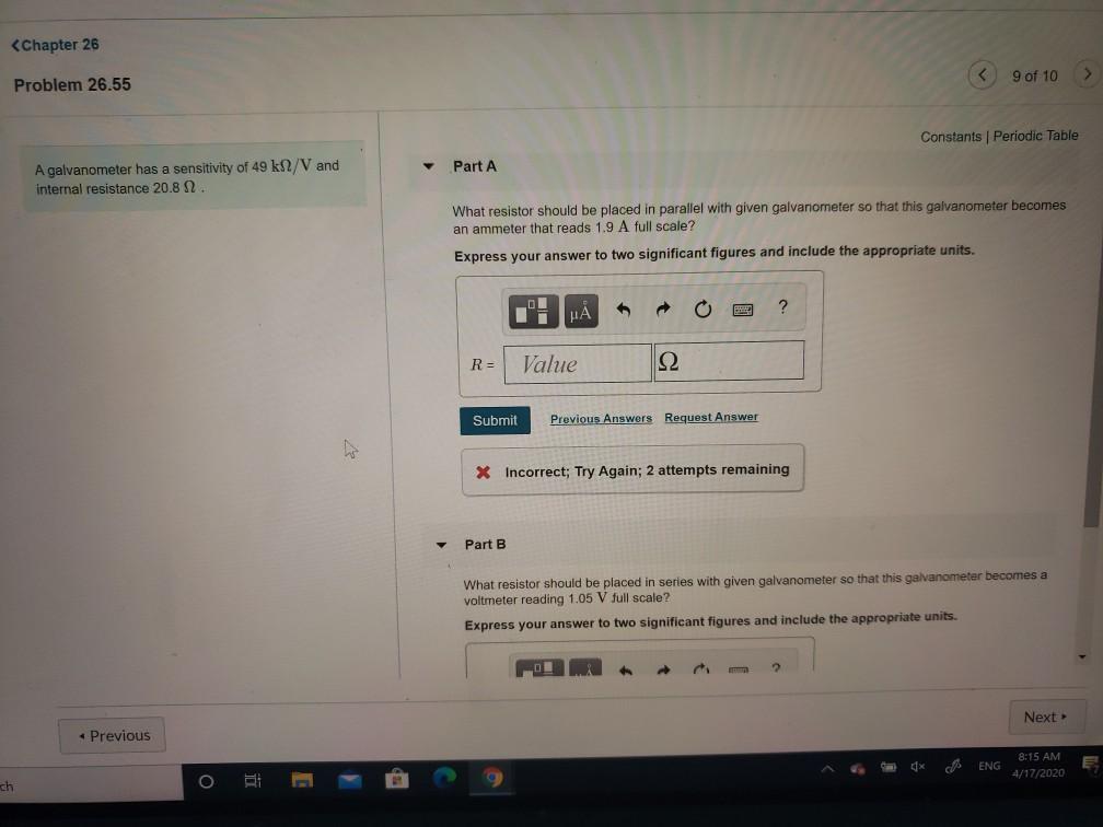 Solved Problem 26.55 6 9 of 10 Constants Periodic Table A | Chegg.com