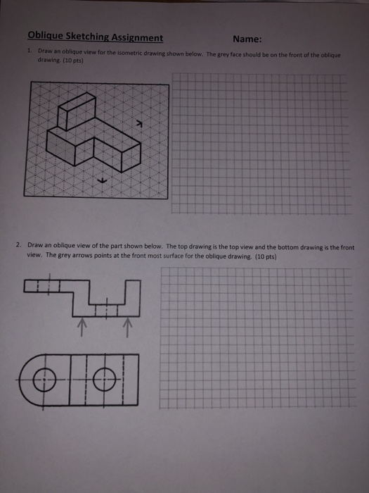 oblique drawing assignment