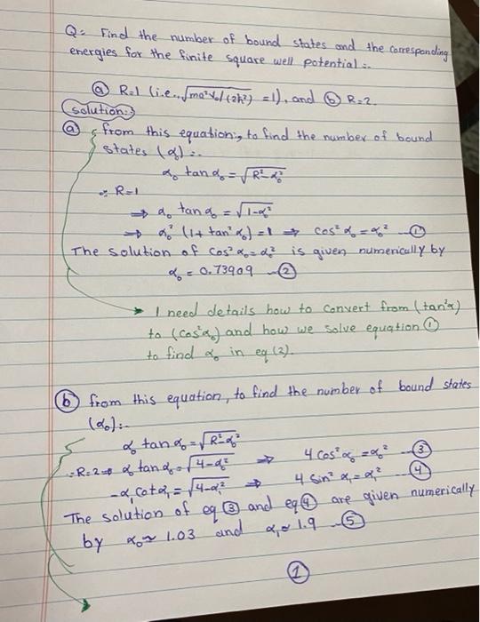 Solved Q. Find the number of bound states and the | Chegg.com