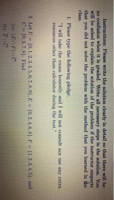 Solved Instructions: Please write the solution clearly in | Chegg.com