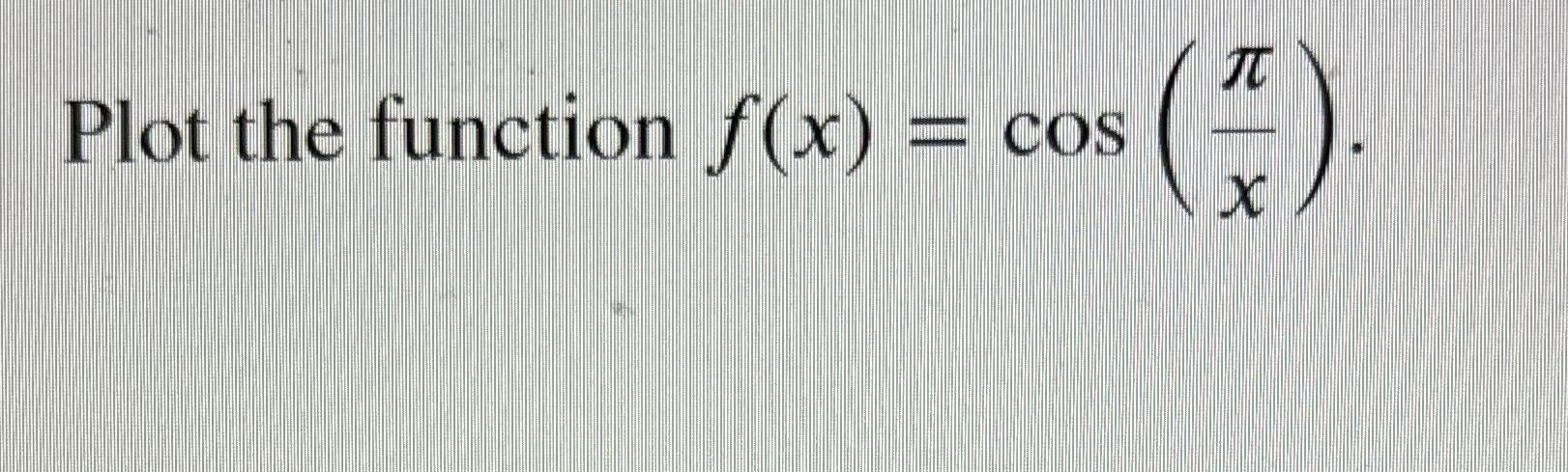 Solved Plot The Function F X Cos πx