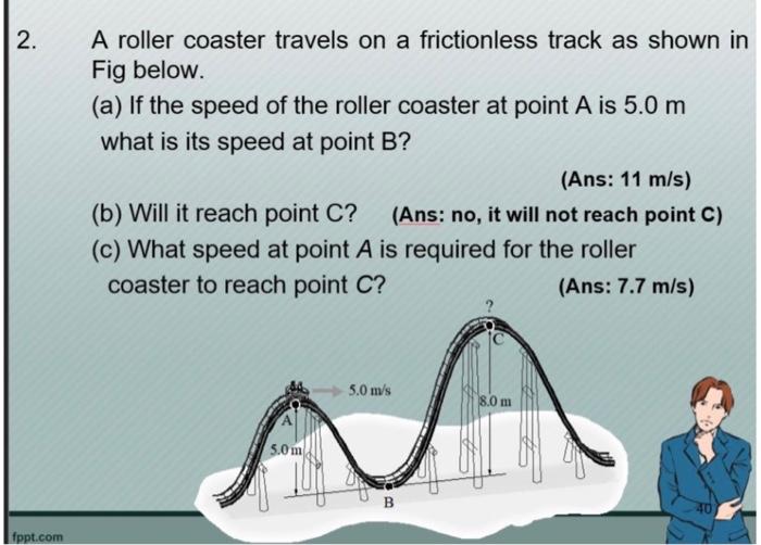 Solved 2. A roller coaster travels on a frictionless track