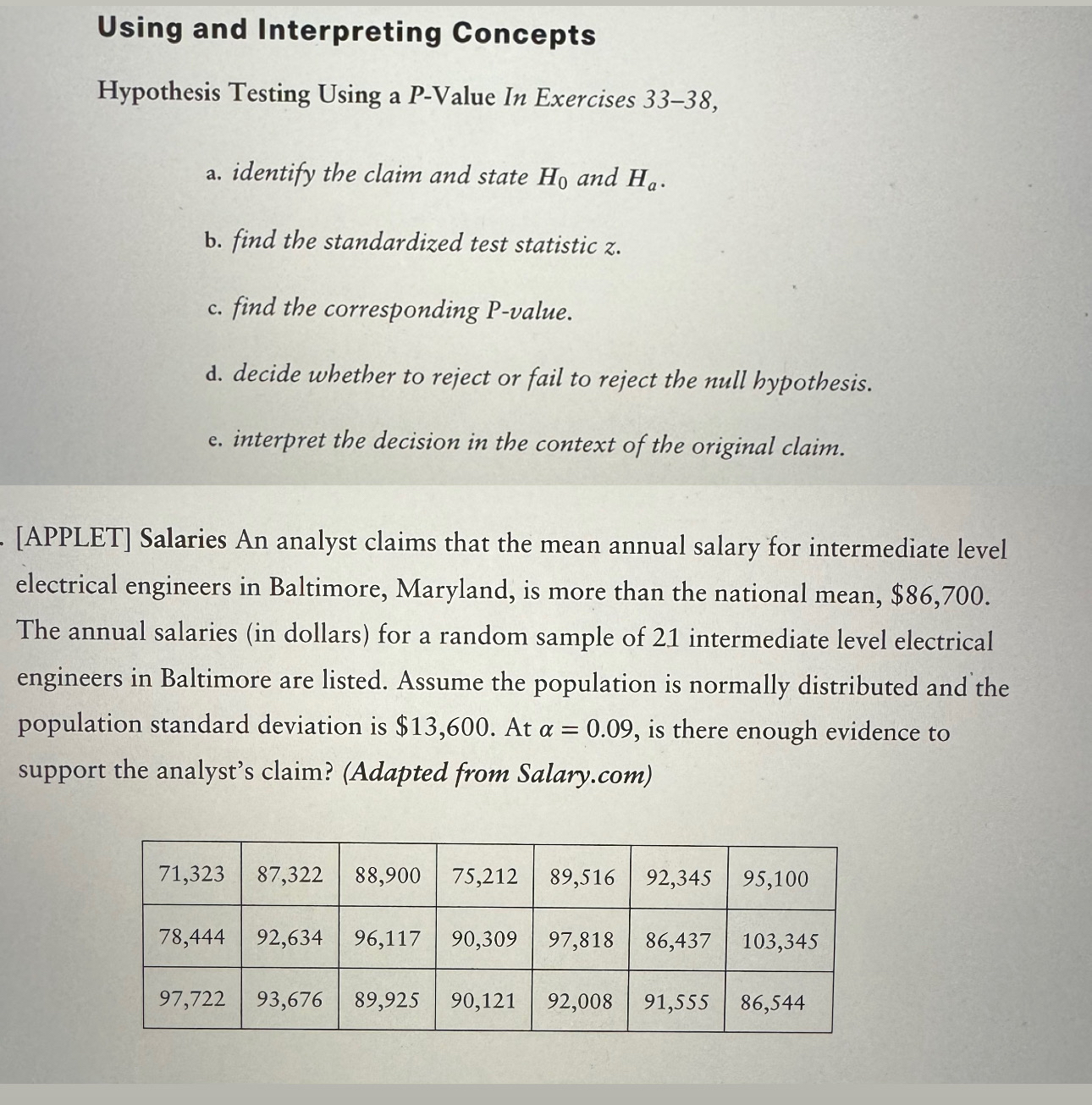 Solved Using and Interpreting ConceptsHypothesis Testing | Chegg.com