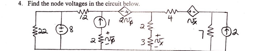 Solved Find the node voltages in the circuit below. Show all | Chegg.com