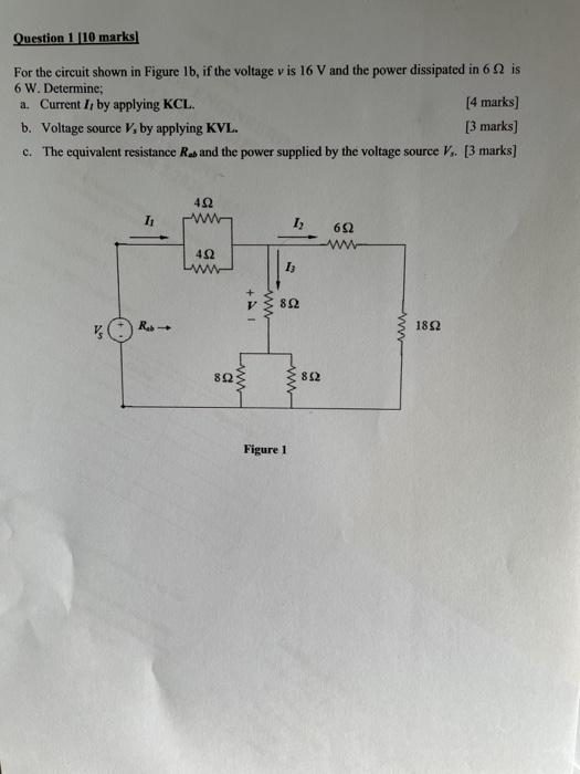 Solved Question 1 |10 marks For the circuit shown in Figure | Chegg.com