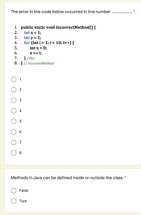 Solved The error in the code below occurred in the rumber | Chegg.com
