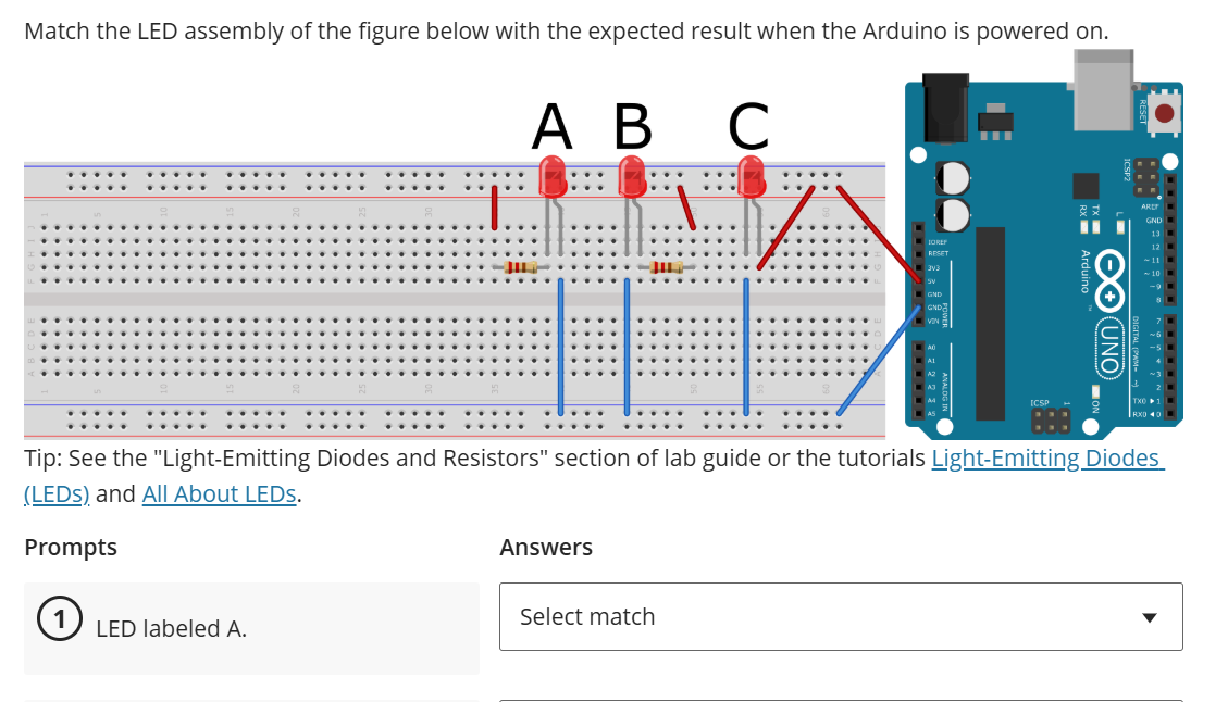 Komponen Arduino Led Solved Match the LED assembly of the figure below with the | Chegg.com