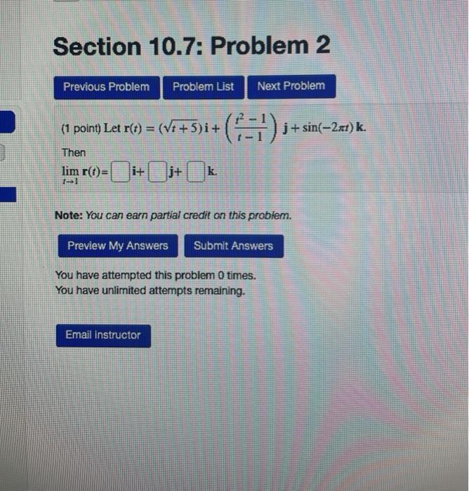 Solved Section 10.7: Problem 2 Previous Problem Problem List | Chegg.com