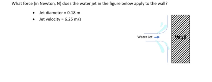 Solved What force (in Newton, N) does the water jet in the | Chegg.com
