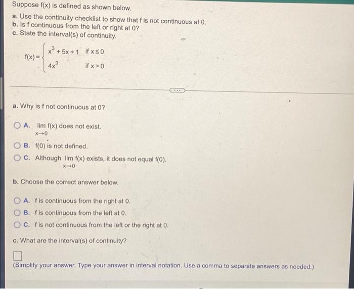 [solved] Suppose F X Is Defined As Shown Below A Use Th