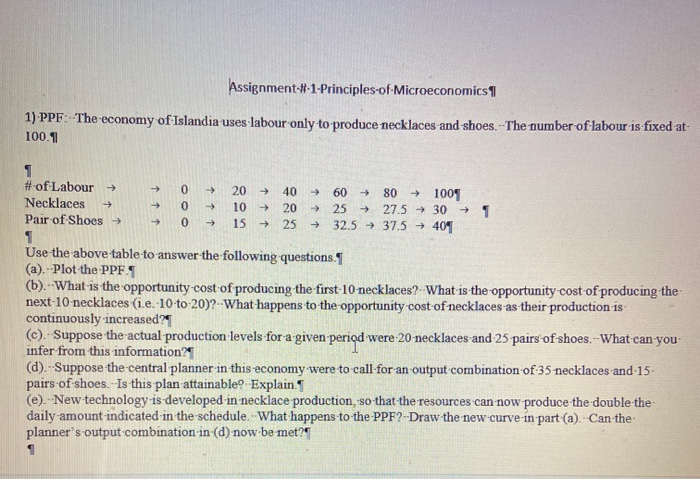 Solved Assignment-#-1.Principles-of-Microeconomics1 1) PPF | Chegg.com