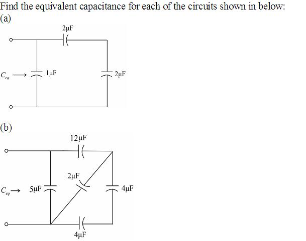 Solved Find The Equivalent Capacitance For Each Of The Ci Chegg Com