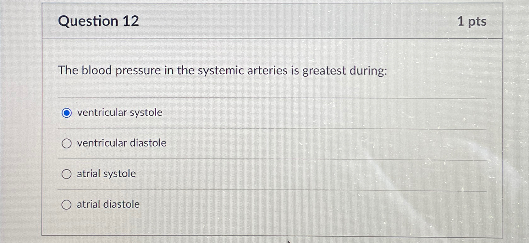 Solved Question 121ptsThe blood pressure in the systemic | Chegg.com