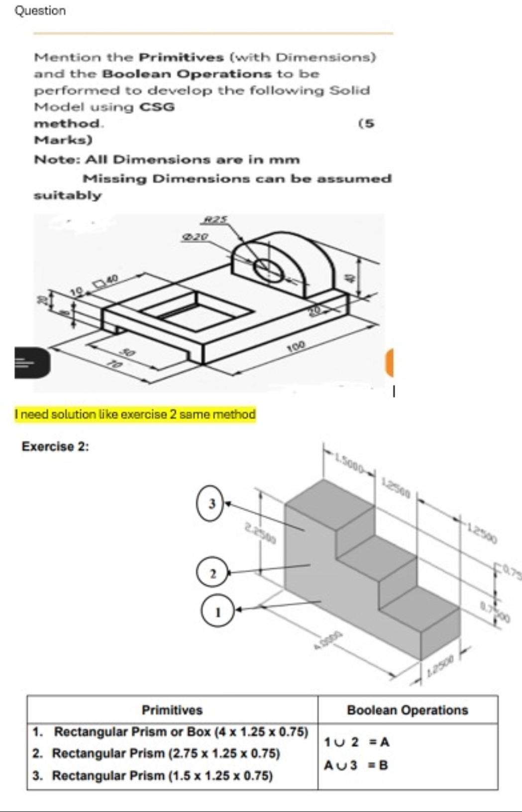 Solved by an EXPERT QuestionMention the Primitives (with Dimensions ...
