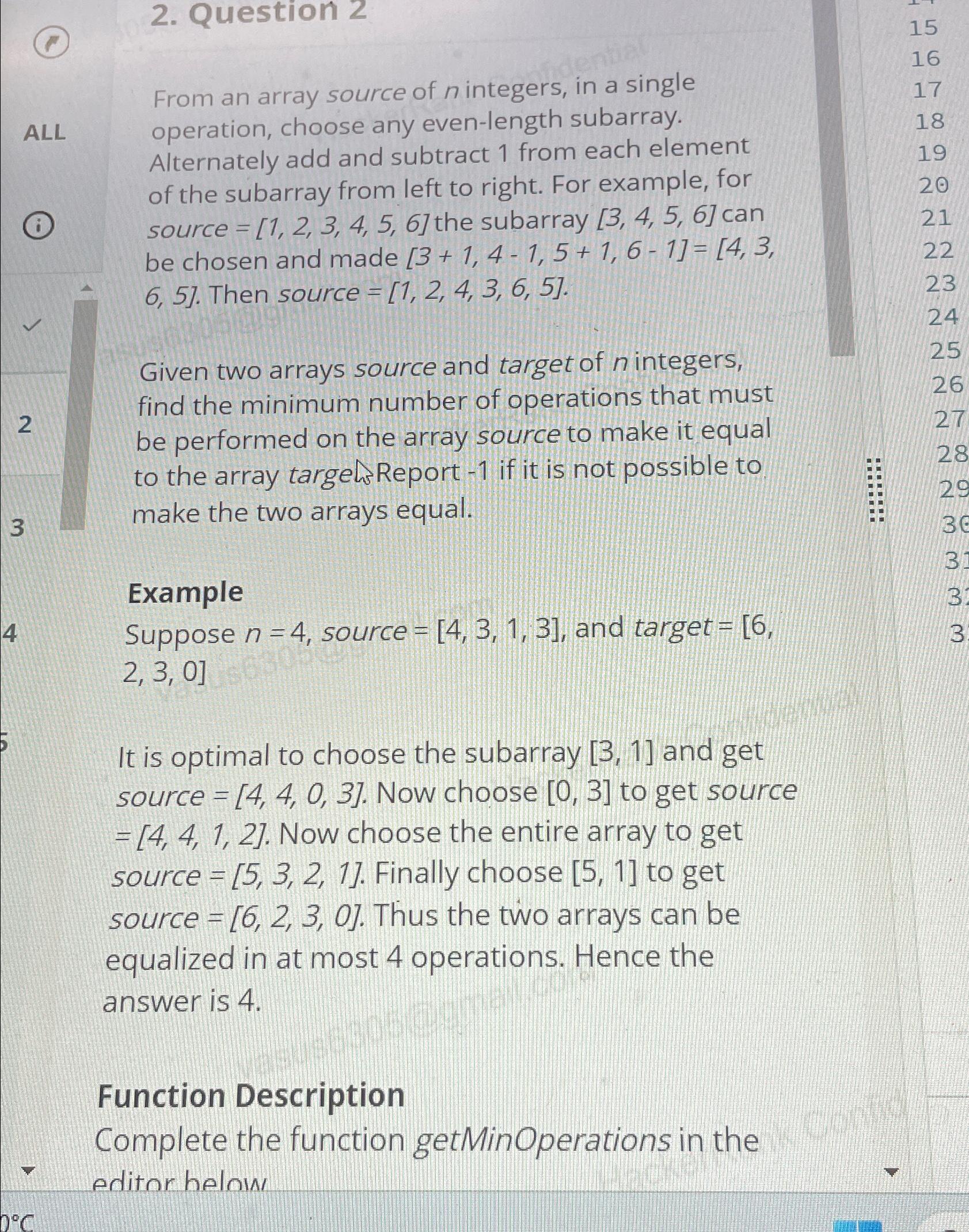 Solved Question 2From an array source of n ﻿integers, in a | Chegg.com