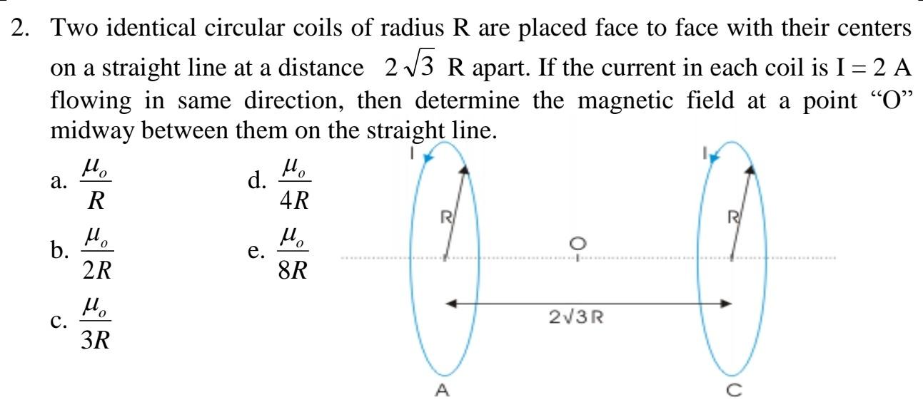 Solved 2. Two identical circular coils of radius R are | Chegg.com