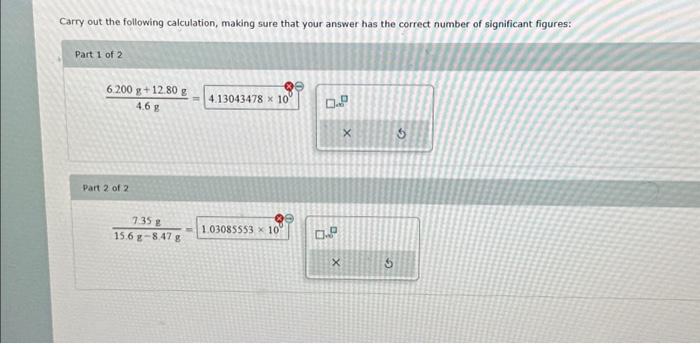 Solved Carry out the following calculation, making sure that | Chegg.com