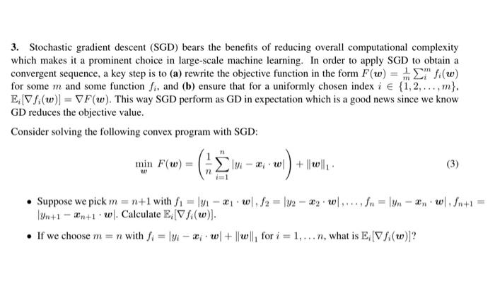 3. Stochastic gradient descent (SGD) bears the | Chegg.com