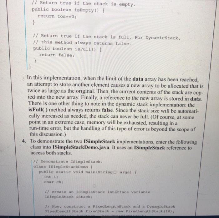 Solved In java language, screenshot of the demo class and | Chegg.com