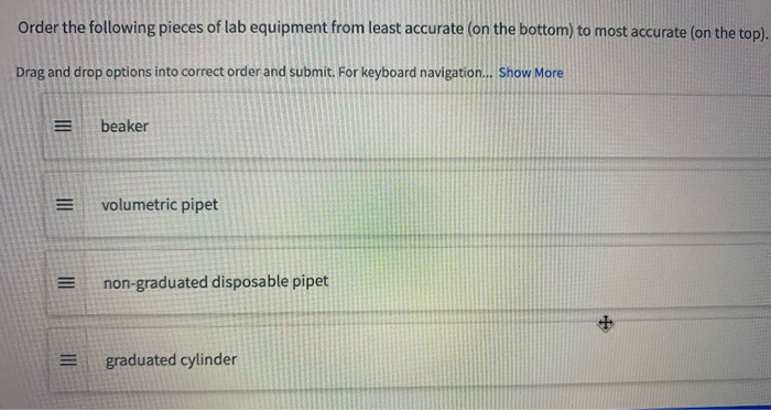 Solved Order The Following Pieces Of Lab Equipment From | Chegg.com