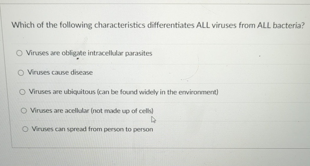 Solved Which Of The Following Characteristics Differentiates | Chegg.com