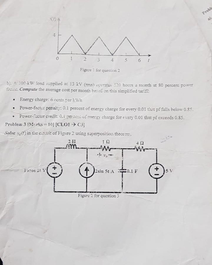 Solved Problem 1 [Marks: 4+6 = 10] a). A sinusoidal current | Chegg.com