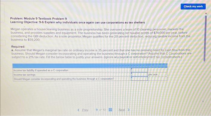 Solved Problem Module 9 Textbook Problem 9 Leorning Chegg